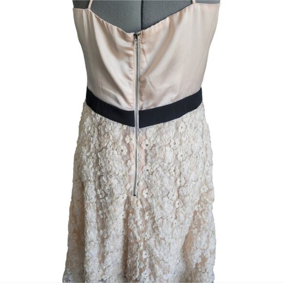 English Factory Lace & Satin Fit & Flare Dress Size Large Blush Pink - Picture 6 of 10